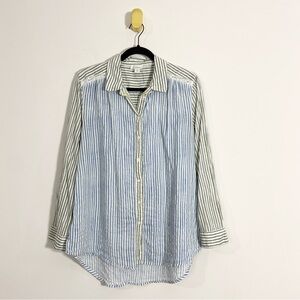 Sundance Blue Green Striped Long Sleeve Button Down Shirt